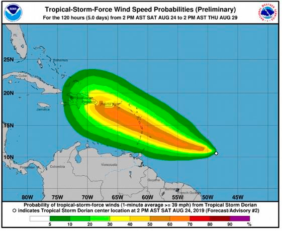 Dorian se fortalece mientras amenaza como huracán a República Dominicana y a Puerto Rico 4 Dorian se fortalece mientras amenaza como huracán a República Dominicana y a Puerto Rico