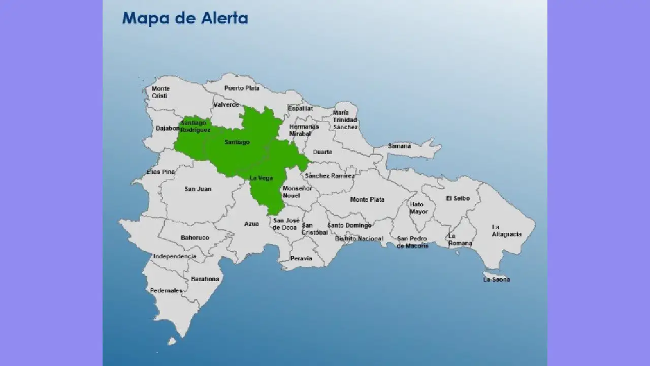 Mantienen tres provincias bajo alerta por vaguada 1 COI mapa alertas lluvias FE