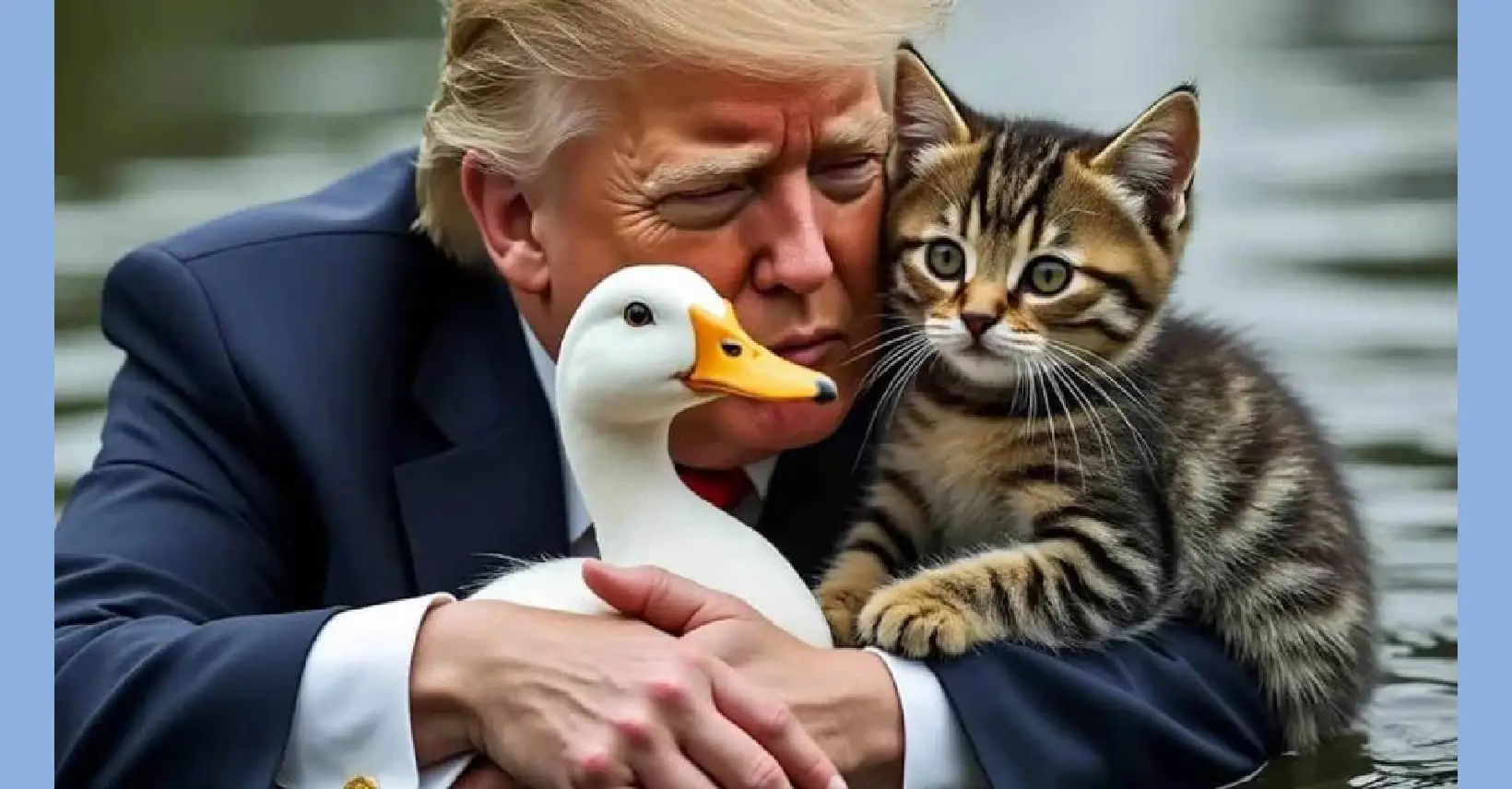Los republicanos esparcen el rumor de que migrantes haitianos roban gatos y se los comen 1 Trump pato gato IA FE