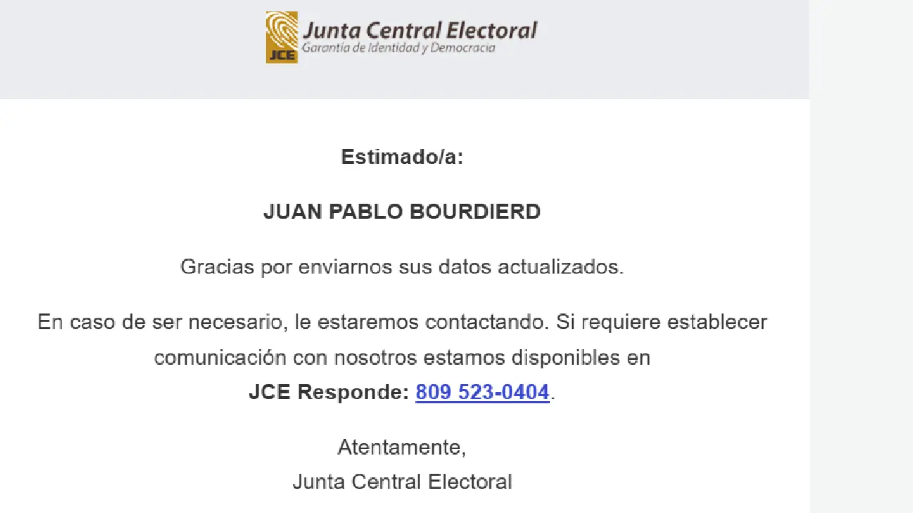 Yo actualice mis datos, u tú?