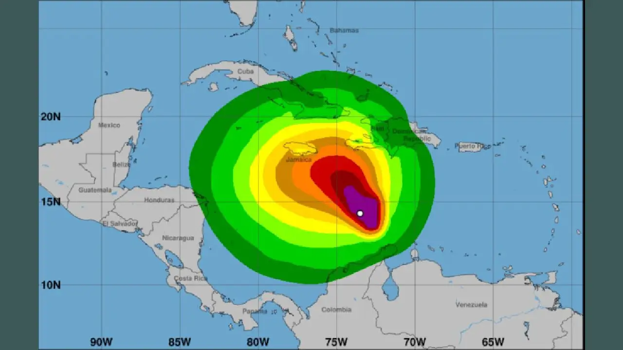 Este jueves lloverá más que hoy por tormenta Melissa 1 Paso de la tormenta Melissa: Fuente externa