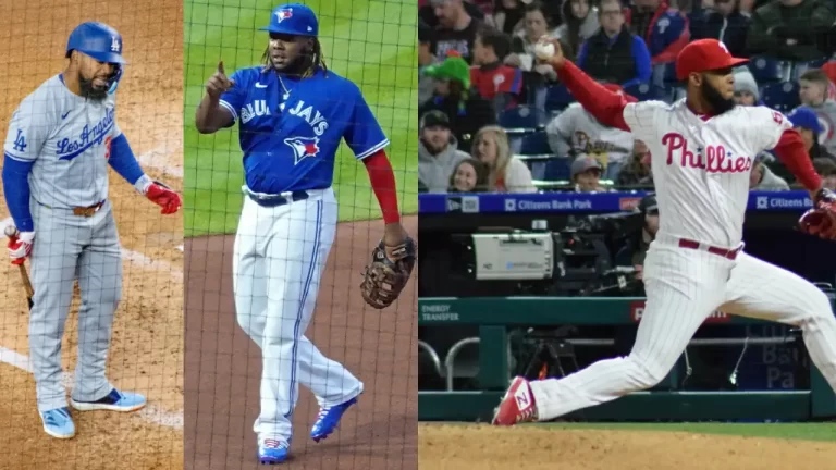 Dodgers–Azulejos: arranca la Serie Mundial 2025 con Los Ángeles como favorito y tres dominicanos bajo los reflectores 7 Teoscar Hernández, Vladimir Guerrero Jr. y Seranthony Domínguez (fotos: Wikimedia Commons)