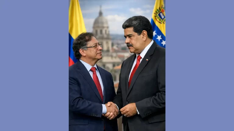 Presidentes: Gustavo Petro y Nicolás Maduro.