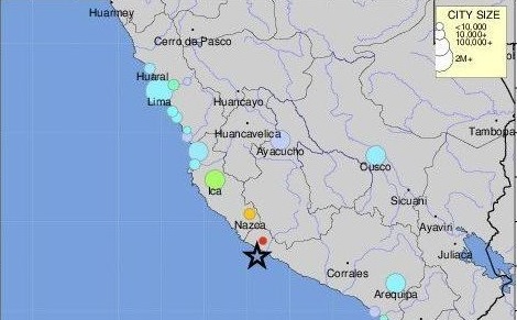 PERU: Terremoto 7.1 deja 2 muertos y al menos 65 personas heridas