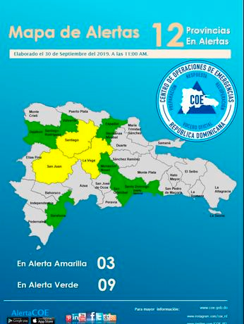 COE reporta 44 casas afectadas por las lluvias y 220 personas desplazadas; eleva niveles de alerta 1 COE alerta lluvia FE