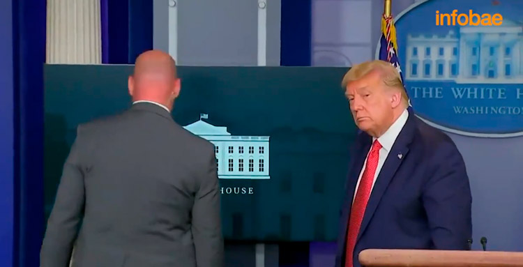 Donald Trump fue evacuado de una conferencia de prensa por un tiroteo en las inmediaciones de la Casa Blanca
