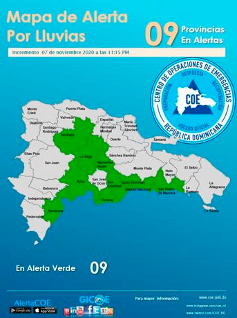 Mapa alerta lluvias Eta FE