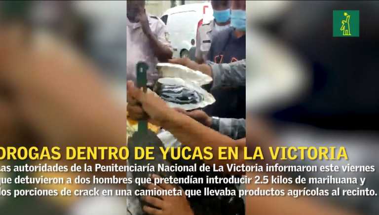 Video | Hombres intentaron entrar marihuana en yuca y ñame a la cárcel de La Victoria