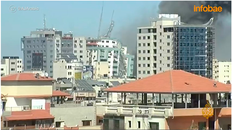 Israel bombardeó una torre en Gaza usada por Hamas como centro cibernético y de comunicaciones (+vídeo)