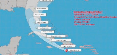 COE mantiene niveles de alerta a pesar del debilitamiento de tormenta Elsa