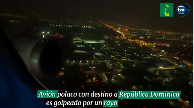 Avión polaco con destino a República Dominica es golpeado por un rayo