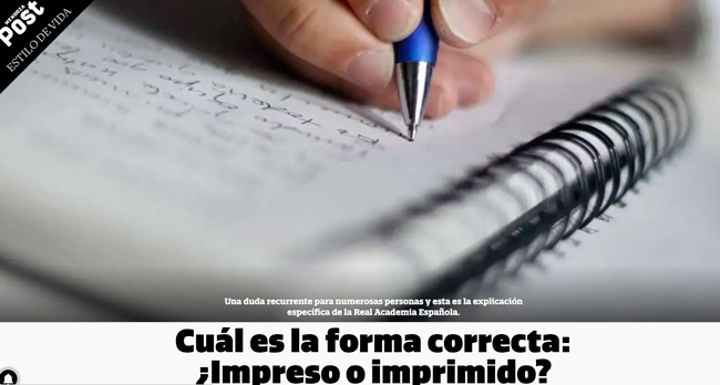 Cuál es la forma correcta: ¿Impreso o imprimido? 2 Cuál es la forma correcta: ¿Impreso o imprimido?